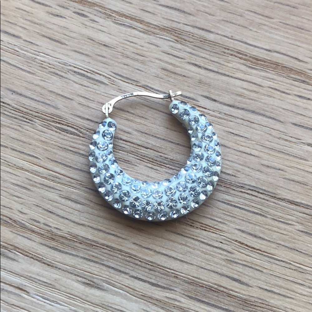 Single Swarovski small hoop earring